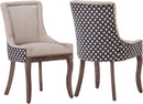 Beige Patterned Modern High Back Dining Chairs Set
