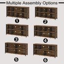 Rustic Brown 63 Inch Bookshelf Cube Storage Five In One