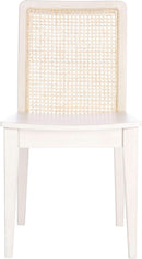 Coastal White And Natural Rattan Dining Chair Set Of 2