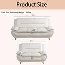 Creamy White 5 Seat Faux Leather Sectional Sofa Set