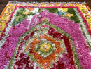 Colorful Shag Rug 8x10, Fuchsia and Multicolor