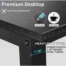 Black Computer Desk With Hutch And Bookshelf Extra Large Desktop