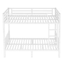 Metal Full over Full Bunk Bed for Teens and Adults,Space-Saving/Noise Reduced/No Box Spring Needed,White