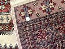 Pakistani Turkoman Rug 4x6, Semi Open Field, Ivory, Vintage