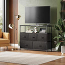 Dresser TV Stand Black With Built In Charging Station