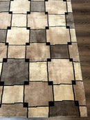 Tibetan Wool Rug 5x8, Contemporary Modern Carpet, Abstract Design, Soft Thick Pile, Pair B