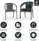 Modern Stackable Rattan Dining Chairs Set for Outdoor