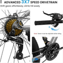 A26251      26 Inch Mountain Bike,21 Speed with High-Carbon Steel Frame Bike for Adults,Dual Disc Brake Mountain Bicycle for Men Womens Adult Bicycle