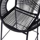 Ferrara Outdoor Patio Barstool Set of 2, Black Faux Wicker PE Rattan with Iron Frame