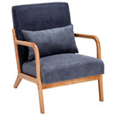 Mid-Century Modern Accent Chair, Arm Chair Living Room Chairs with Pillow Upholstered Reading Chair with Solid Wood Frame &  Living Room Bedroom Balcony (Antique Dark Grey)