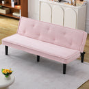 Modern corduroy sofa bed, black/beige/pink, 66 inches