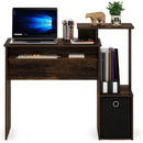 Amber Pine Black Econ Writing Desk With Keyboard Tray
