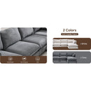 Modular Sectional Sofa,  L Shaped Couch Set for Living Room, 4-Seater Comfy Cloud Couches with Movable Ottoman Dark Grey