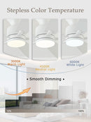 52 Inch Flush Mount Ceiling Fan Remote App Control