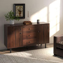 Rustic Brown Sideboard Buffet Cabinet With Three Drawers