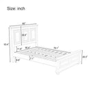 Traditional Town and Country Style Pinewood Vintage Queen Bed, White