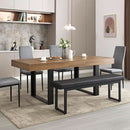 63 Inch Extendable Dining Table Walnut Brown Dining Room