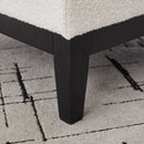 33.86'W Upholstered Wood Base Storage Ottoman with Reversible Lid Coffee Table, Foot Stool Square Footrest with Rubberwood Legs for Living Room Bedroom Entryway and Office, Ivory Boucle.