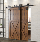 Double Track U-Shape Bypass Sliding Barn Door Hardware Kit - Guitar Design Roller