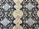 Needlepoint Rug 6x9, Ivory and Navy Blue