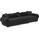 black teddy velvet fabric, with 3 pillows, three-person sofa can be placed in the living room and other scenes