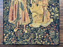 Vintage Belgium Tapestry 2x3 with Red, European Design, Flemish Tapestry