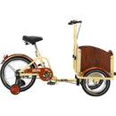 Foldable Tricycle for Kids Ages 6-12,Mini Cargo Bike,Pet Bike,Reverse Tricycle,Outdoor Parent-Child Bike for travel,With Cargo Basket and Training Wheels.