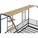 Twin Size Metal House Bed with Trundle, Black