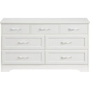 Modern 3 Drawer Bedroom Chest of Drawers with 7 Drawers Dresser, Clothes Organizer -Metal Pulls for Living Room, Bedroom, Hallway, White, 47.6" x 15.7" x 26.6"