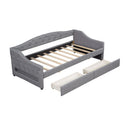 Elegant Upholstered Twin XL Daybed with LED Belt, 2 Drawers, Gray Linen Finish