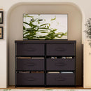 Fabric Dresser With Six Drawers Metal Frame And Wooden Top