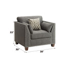 Laurissa - Chair With 3 Pillows - Light Gray