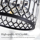 Crystal Black Three Light Semi Flush Mount Ceiling Light