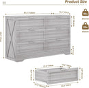 Wash Grey Six Drawer Contemporary Hardwood Dresser
