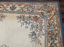 Ivory Needlepoint Rug 8x10, Wool Handmade Carpet