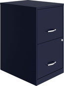 Navy Two Drawer File Cabinet With Smooth Glide Drawers, 14.2 By 18 By 24.5 Inches