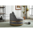 Swivel Chair, 360 Swivel Accent Chair, Faux Leather Barrel Chair Club Chair, Padded Single Chair for Living Room/Bedroom/Study/Waiting Room
