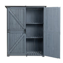 Outdoor Storage Cabinet 55.1'L X 29.1'W X 68.9'H, Garden Shed Tool Shed with Metal Frame Structure for Backyard Garden Patio Lawn (Blue Gray)