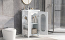 20' Bathroom Vanity with Sink, Bathroom Vanity Cabinet with Two-tier Shelf, Adjustable Shelf, Solid Wood and MDF, White(Old Sku:WF322518AAK)