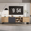 Modern TV with 3 Cabinets& Open Shelves, Color-matching Media Console Table for TVs up to 80", Entertainment Center with Drop Down Door for Living Room, Bedroom, Home Theatre