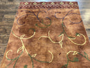 Pottery Barn Rug 5x8, Vintage Hand Tufted Carpet, Wool and Silk, Rust & Maroon