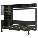 Queen Size Murphy Bed Wall Bed with Sofa , Shelves USB & Light ,Gray