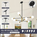 Eight Light Modern Sputnik Chandelier Black And Gold