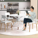 White Wooden Dining Chairs Set of 4 With Ergonomic Backrest
