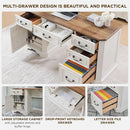 59 Victorian Farmhouse Executive Desk Antique White