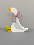 Unfinished Wood Layered and Etched Sitting Goose Shelf Sitter | 2pc | 8" Tall | 1/2" & 1/4"  Wood | Wood Craft DIY