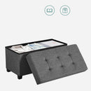 Slate Gray Storage Ottoman Bench 15x30x15.2 Inches