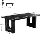 Black 71 Inch Dining Table For Six With Wood Pedestal
