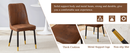 Table and chair set.A minimalist retro rectangular dining table with a wood color fishbone patterned textured top and black metal legs.Paired with 4 Brown Technology-Fabric Material Dining Chairs.
