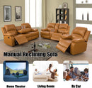 Ginger Faux Leather Reclining Sofa and Loveseat Set
